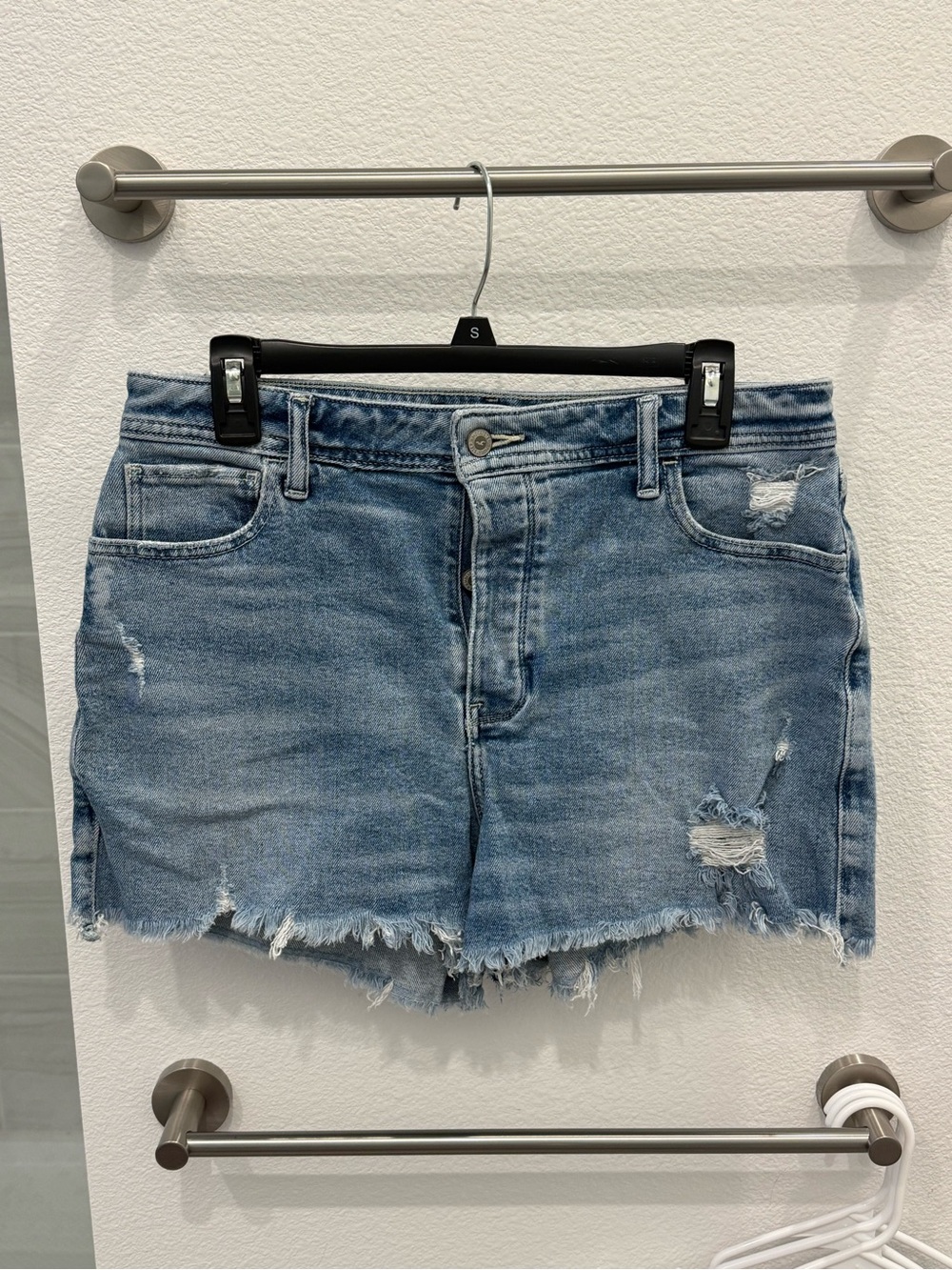Hollister Light Blue Distressed Denim Cutoff Shorts
